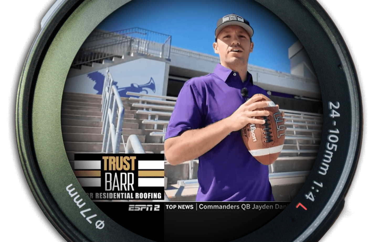 Contractor working on site with professional video equipment